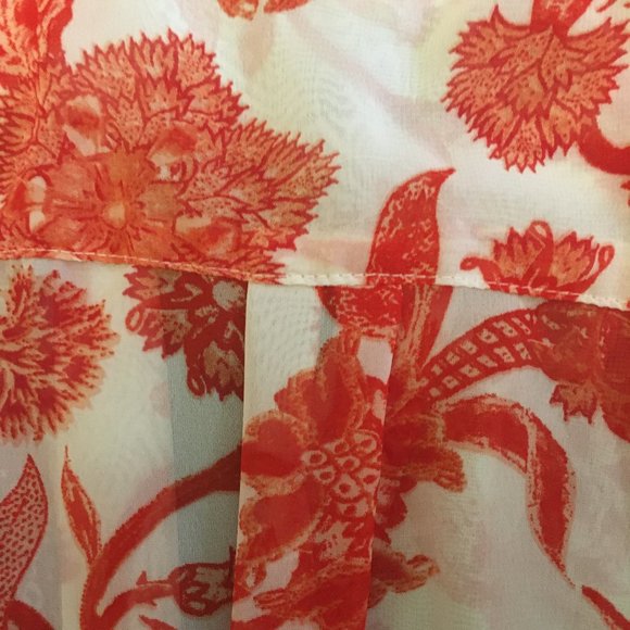 Mandy Evans Sheer Sleeveless Poppy-red Blouse - Picture 7 of 11